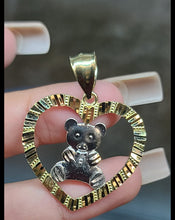 Load image into Gallery viewer, Yellow Gold Heat Pendant With Teddy Bear