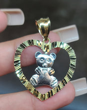 Load image into Gallery viewer, Yellow Gold Heat Pendant With Teddy Bear