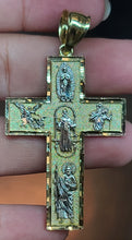 Load image into Gallery viewer, Yellow Gold Cross with Religious Figures