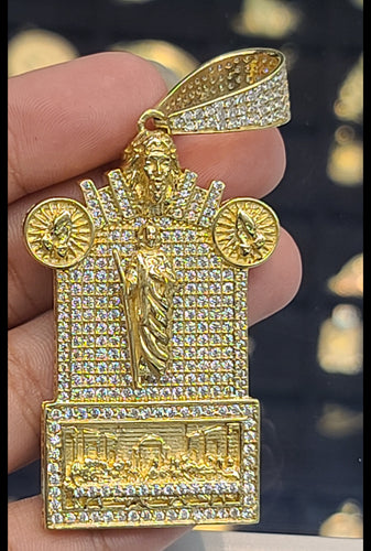 Yellow Gold San Judas with CZs