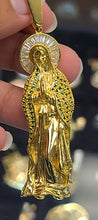 Load image into Gallery viewer, Yellow Gold Virgin De Guadalupe Pendant with CZs