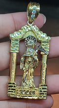 Load image into Gallery viewer, Yellow Gold Square Pendant with Santa Muerte
