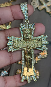 Yellow Gold Cross Pendant with The Last Super