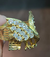 Load image into Gallery viewer, Yellow Gold Ring With Eagle and CZs