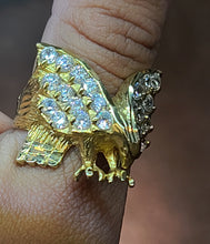 Load image into Gallery viewer, Yellow Gold Ring With Eagle and CZs