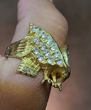 Load image into Gallery viewer, Yellow Gold Ring With Eagle and CZs