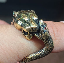 Load image into Gallery viewer, Yellow Gold Panther/Snake Ring