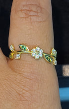 Load image into Gallery viewer, Yellow Gold Flower Ring with CZs