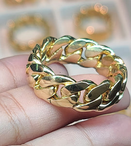 Yellow Gold Cuban Link Ring