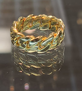 Yellow Gold Cuban Link Ring