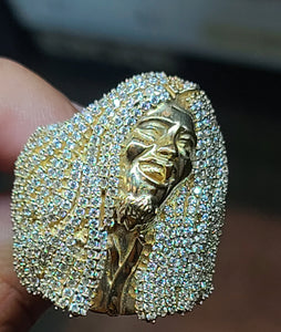 Yellow Gold Bob Marley Face Ring