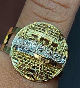 Yellow Gold Circular Ring with The Last Supper
