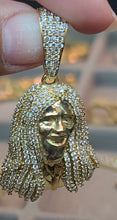 Load image into Gallery viewer, Yellow Gold Bob Marley Pendant with CZs