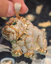 Load image into Gallery viewer, Rose Gold Bulldog Pendant with CZs