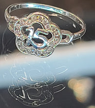Load image into Gallery viewer, White Gold 15 Years Ring with CZs