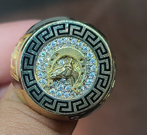 Yellow Gold Ring With Horseshoe And Markings
