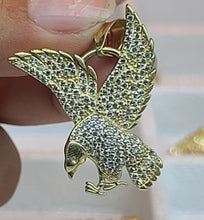 Load image into Gallery viewer, Yellow Gold Small Eagle Pendant with CZs