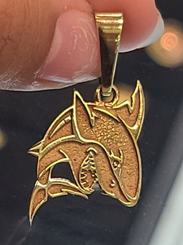 Yellow Gold Shark Pendant