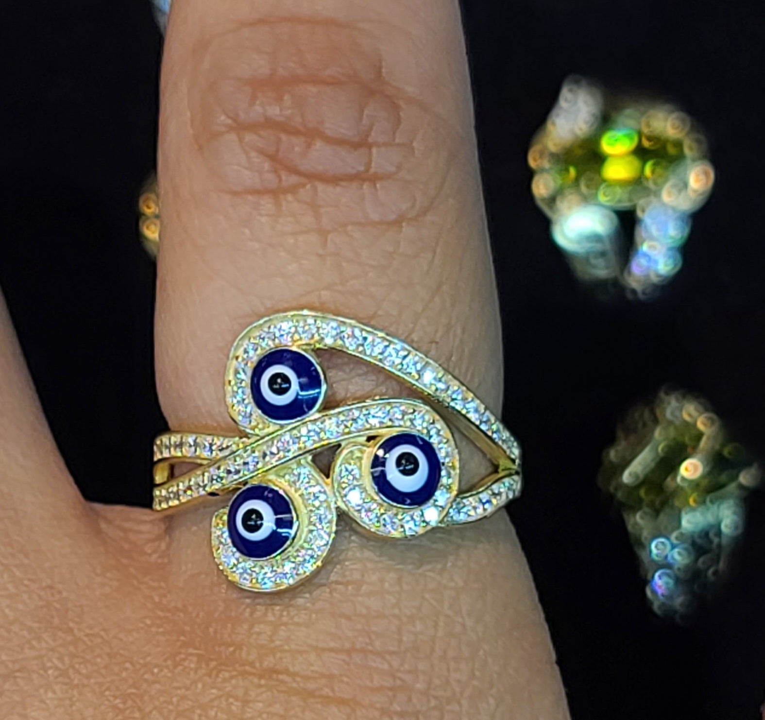 Glaring Evil Eye Ring | Upakarna | Best Jewelry For Women