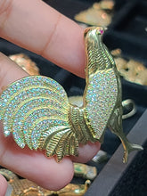 Load image into Gallery viewer, Yellow Gold Peacock Pendant with CZs