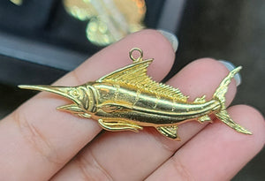 Yellow Gold Spearfish Pendant