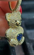 Load image into Gallery viewer, Small Yellow Gold Bear Pendant with CZs