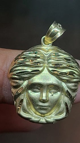 Yellow Gold Medusa Face Shaped Pendant