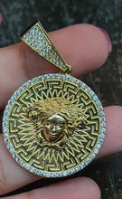 Load image into Gallery viewer, Small Yellow Gold Circular Medusa Pendant