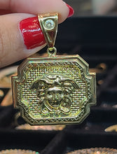 Load image into Gallery viewer, Yellow Gold Square Pendant with Medusa Face
