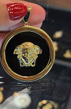 Load image into Gallery viewer, Yellow Gold Pendant with Reflective Background and Medusa Face