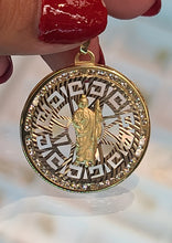 Load image into Gallery viewer, Yellow Gold Circular Pendant with San Judas