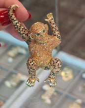 Load image into Gallery viewer, Yellow Gold Monkey Pendant with CZs