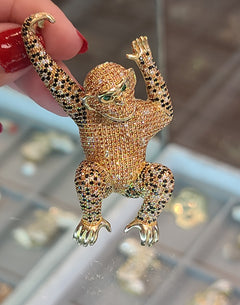 アクセサリー Monkey Yellow Gold Monkey Pendant with CZs – TAMAYO GOLD LLC
