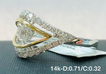 Load image into Gallery viewer, 1.03Ct Dancing Center Stone Diamond Ring In 14K Yellow And White Gold