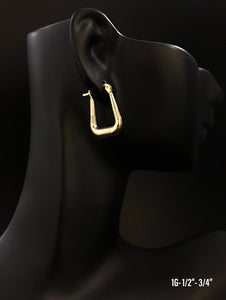 Small U-shaped hoop earrings 10K solid gold