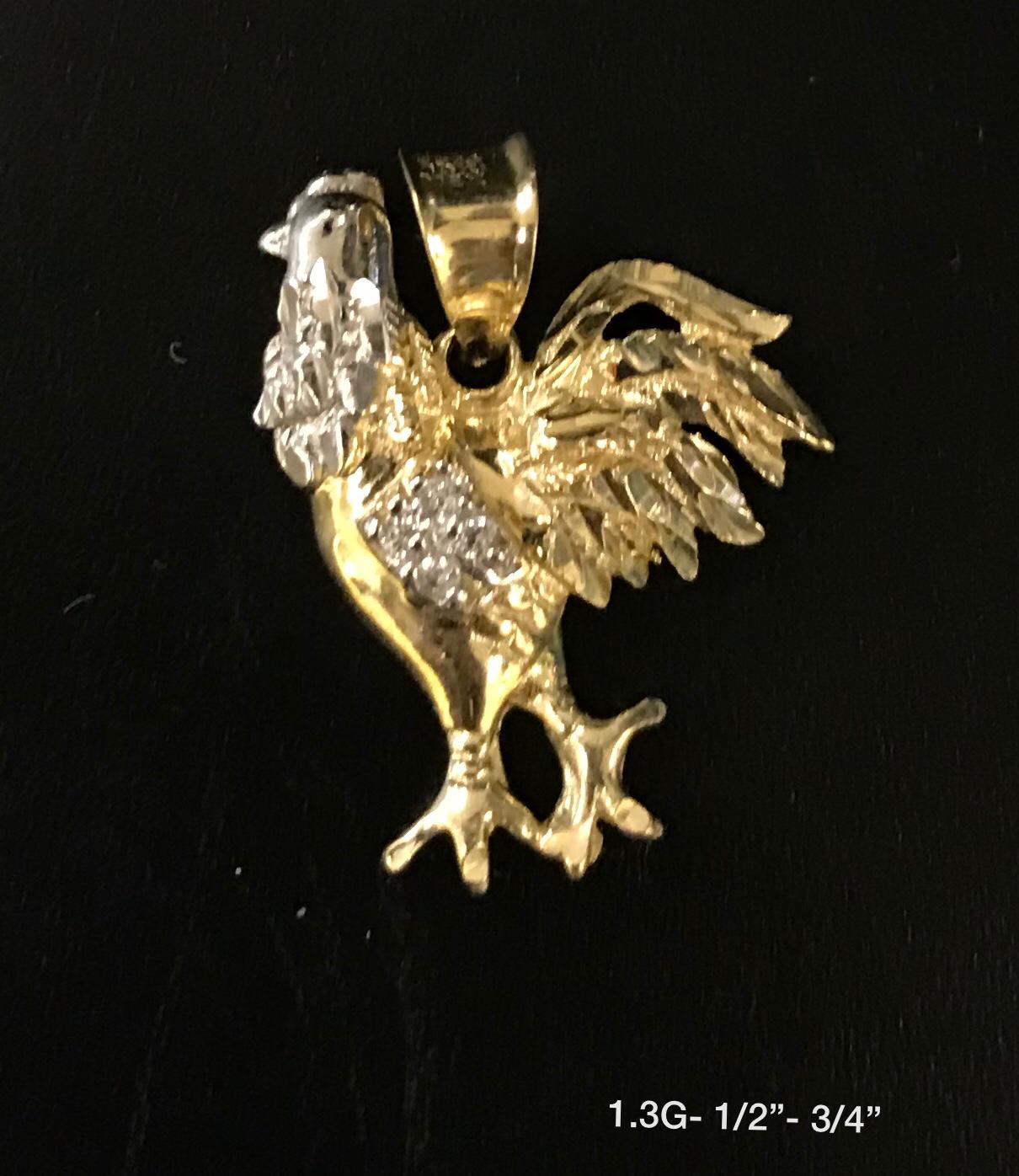 Rooster pendant 10K solid gold