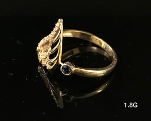 Angel's wing ring 10K Solid Gold