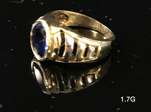 Blue Gemstone Ring 10k solid gold
