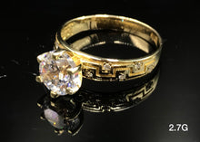 Load image into Gallery viewer, Round CZ ring 10K Solid Gold