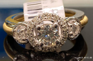 .91 Ct Diamond Ring 14K Solid Gold