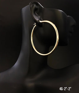Large hoop earrings 10K solid gold
