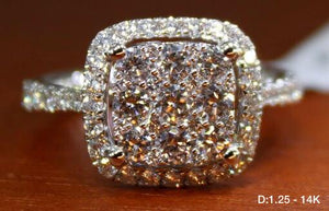 1.25 Ct tcw Women's Diamond Ring 14K white gold