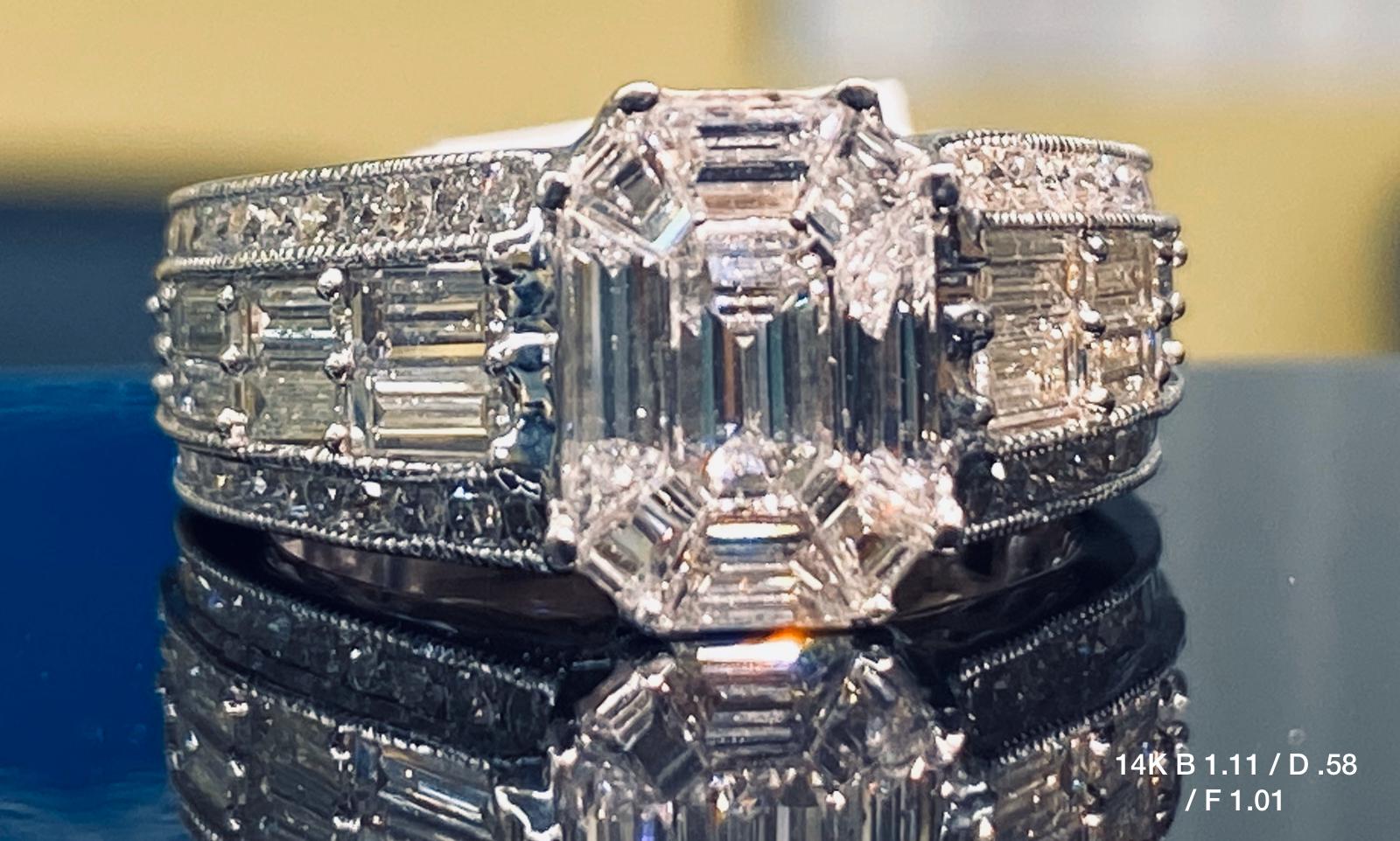 2.7 Ct Diamond Ring 14K Solid Gold