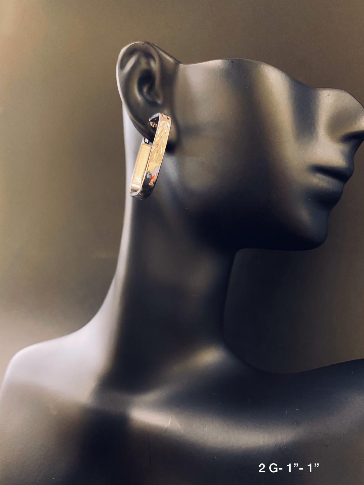 Square Hoop earrings 10K solid gold