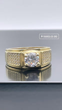 Load image into Gallery viewer, Yellow gold silver stone ring