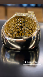 Gold letter Ring with CZS
