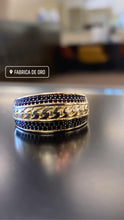 Load image into Gallery viewer, 10k Gold ring with black CZS with cuban fabric