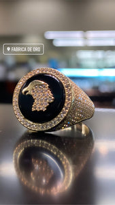 Gold Eagle Ring with CZS