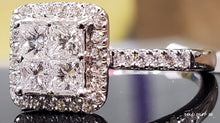 Load image into Gallery viewer, 1.02 Ct Princess Cut Diamond Ring 14K Solid Gold
