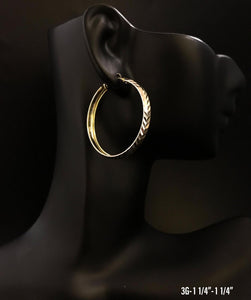 Textured hoop earrings 10K solid gold
